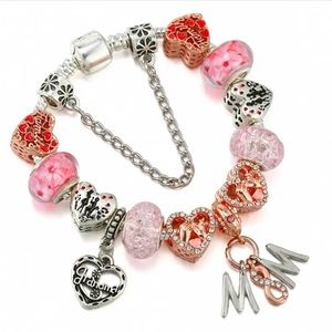 NEW Sterling Silver Mom & Grandma Charm Bracelet